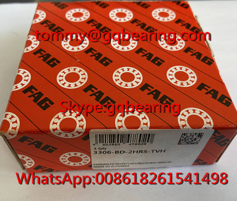 Słowacja Pochodzenie FAG 3306-BD-2HRS-TVH Nylon Cage Double Row Angular Contact Ball Bearing
