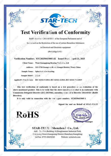 Chiny Wuxi Guangqiang Bearing Trade Co.,Ltd Certyfikaty